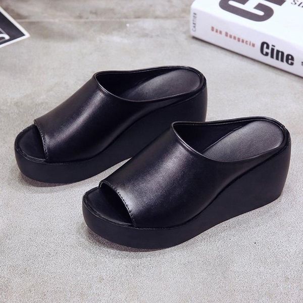slippers 2021 thick bottom slope heel casual women's soft refreshing straight line shoes, Black
slippers 2021 thick bottom slope heel casual women's soft refreshing straight line shoes, Black
