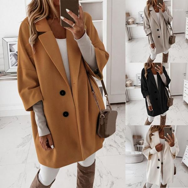 women's wool & blends women woolen coat khaki winter outerwear elegant loose womens long coats leisure brithsh style retro streetwear s, Black
women's wool & blends women woolen coat khaki winter outerwear elegant loose womens long coats leisure brithsh style retro streetwear s, Black