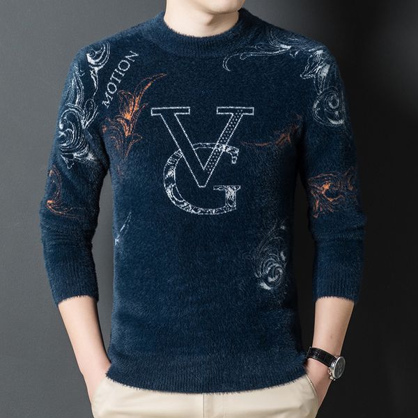 autumn and winter sweaters casual imitation mink sweater half high collar youth korean men's fashion, White;black
autumn and winter sweaters casual imitation mink sweater half high collar youth korean men's fashion, White;black