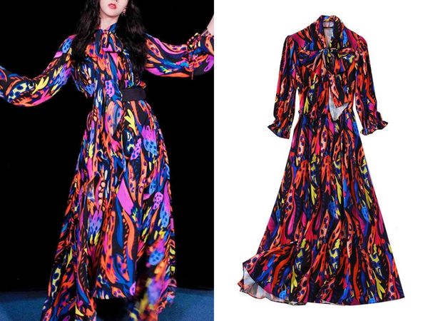 street style dresses stars with the same fashion stand-up collar and bowknot printed large-length 3/4 sleeve long dress 6oh9, Black;pink
street style dresses stars with the same fashion stand-up collar and bowknot printed large-length 3/4 sleeve long dress 6oh9, Black;pink