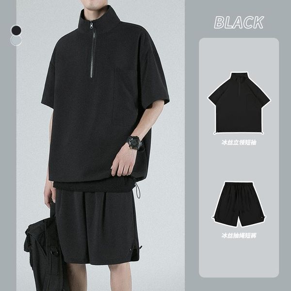 men's tracksuits summer korean youth fahion men sets casual hipster short sleeve zipper t shirts and shorts loose black gray tracksuit
men's tracksuits summer korean youth fahion men sets casual hipster short sleeve zipper t shirts and shorts loose black gray tracksuit