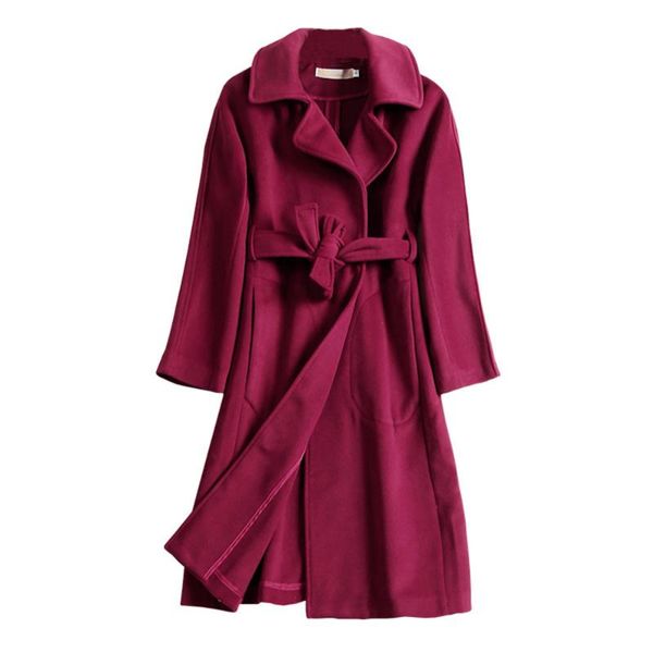 women's wool & blends women long woolen coat autumn and winter jacket female fleece at waist overcoat ladies fashion coats a277, Black
women's wool & blends women long woolen coat autumn and winter jacket female fleece at waist overcoat ladies fashion coats a277, Black