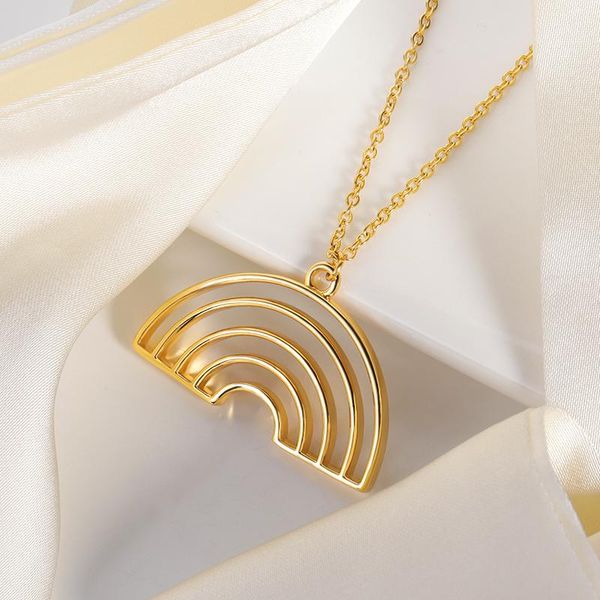 pendant necklaces rainbow necklace for woman minimalist style geometric friendship gifts exquisite jewelry drop wholesale, Silver
pendant necklaces rainbow necklace for woman minimalist style geometric friendship gifts exquisite jewelry drop wholesale, Silver