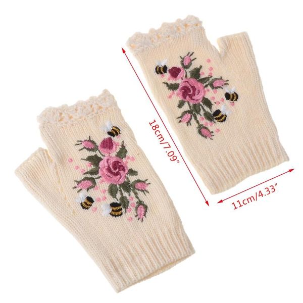 five fingers gloves 28gd women winter crochet knitted fingerless sweet colorful floral bee embroidery thumbhole texting mittens arm warmer, Blue;gray
five fingers gloves 28gd women winter crochet knitted fingerless sweet colorful floral bee embroidery thumbhole texting mittens arm warmer, Blue;gray
