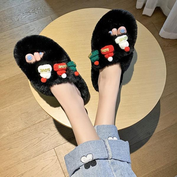 slippers summer fluffy raccoon fur shoes women christmas hats flip flops flat sandals outdoor cute women's, Black
slippers summer fluffy raccoon fur shoes women christmas hats flip flops flat sandals outdoor cute women's, Black