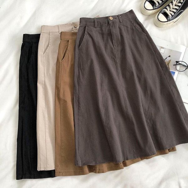 elegant high waist 2021 spring autumn skirts women vintage midi long female casual a line solid color skirt ladies, Black
elegant high waist 2021 spring autumn skirts women vintage midi long female casual a line solid color skirt ladies, Black