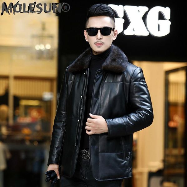 men's leather & faux akoosun genuine sheepskin jacket men winter down jackets real collar coat male chaqueta hombre lxr887, Black
men's leather & faux akoosun genuine sheepskin jacket men winter down jackets real collar coat male chaqueta hombre lxr887, Black