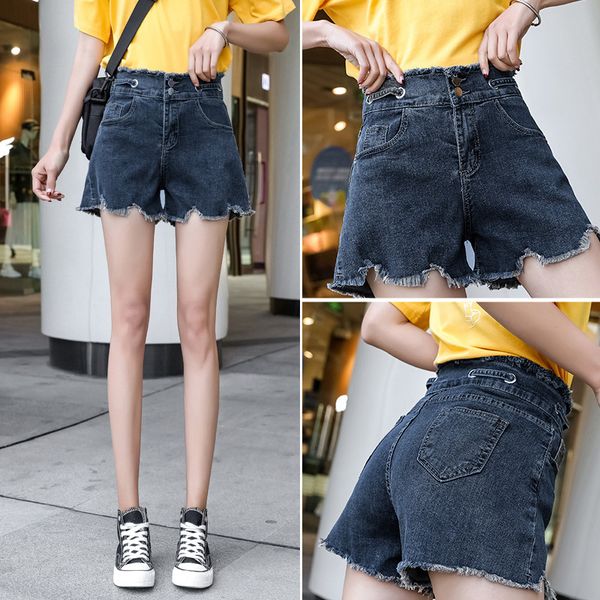 women's shorts denim high waist net red korean fashion summer 2020 new style wear thin loose a-line wide leg pants, White;black
women's shorts denim high waist net red korean fashion summer 2020 new style wear thin loose a-line wide leg pants, White;black