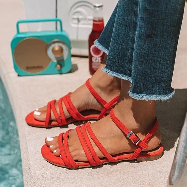 summer women's sandals solid color thin belt buckle flat bottom open toe large size casual shoes manufacturer special o, Black
summer women's sandals solid color thin belt buckle flat bottom open toe large size casual shoes manufacturer special o, Black