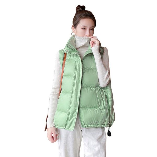 women's vests 21 winter bright cotton vest women loose stand collar sleeveless casual waistcoat solid warm pockets padded coats female, Black;white
women's vests 21 winter bright cotton vest women loose stand collar sleeveless casual waistcoat solid warm pockets padded coats female, Black;white