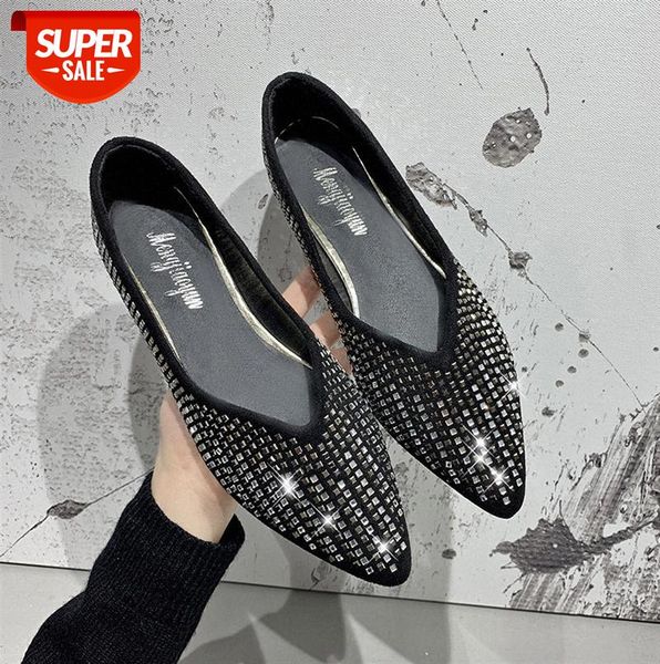 single shoes women flat with pointed toe rhinestones casual fashion lazy beanie #6e2h, Black
single shoes women flat with pointed toe rhinestones casual fashion lazy beanie #6e2h, Black