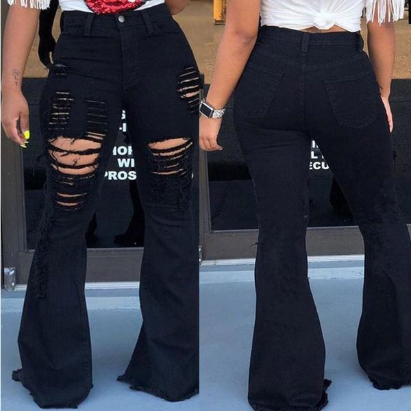 women's 2021 fashion vintage casual solid color holes pocket high-waisted elastic slimming ripped jeans bell-botton trousers, Blue
women's 2021 fashion vintage casual solid color holes pocket high-waisted elastic slimming ripped jeans bell-botton trousers, Blue