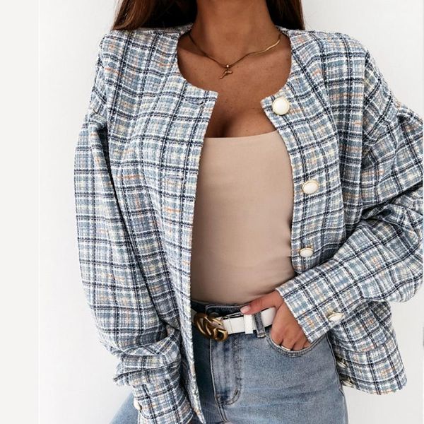 grbreezing women's spring jacket long sleeve vintage plaid jackets elegant large size oversize female coats fashion outerwear, Black;brown
grbreezing women's spring jacket long sleeve vintage plaid jackets elegant large size oversize female coats fashion outerwear, Black;brown