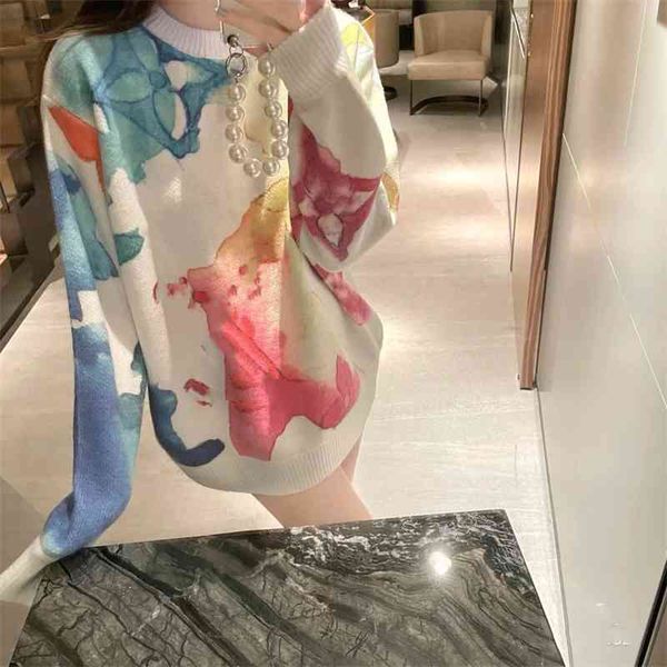 watercolor halo pullover knitting donkey home painting tie dyeing ink graffiti casual loose sweater for women, White;black
watercolor halo pullover knitting donkey home painting tie dyeing ink graffiti casual loose sweater for women, White;black