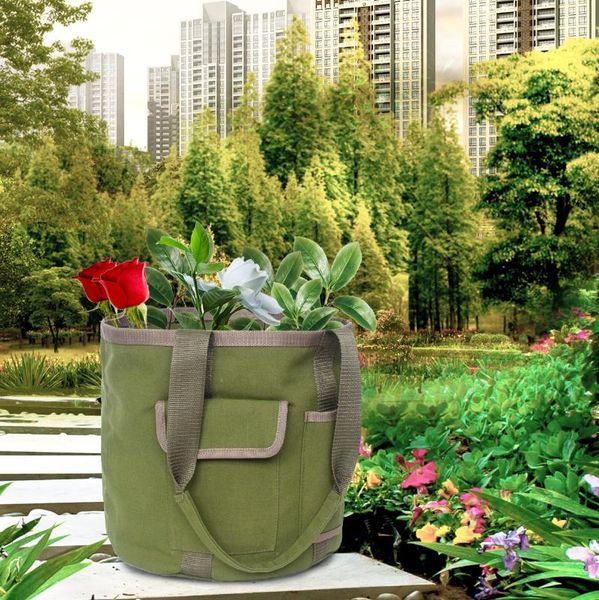 green portable garden tool bucket bag gardening waterproof canvas storage bags
green portable garden tool bucket bag gardening waterproof canvas storage bags