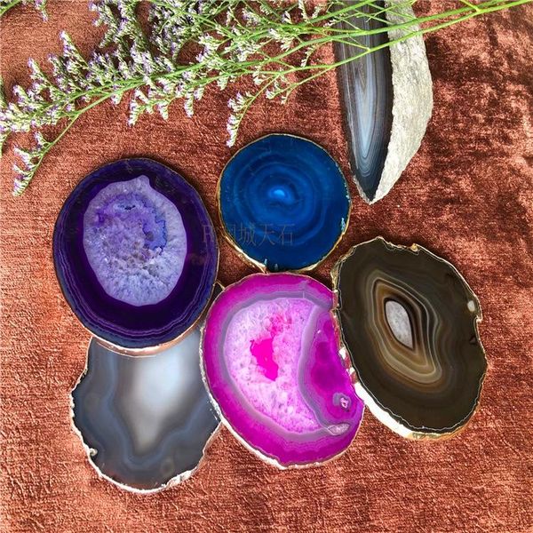 decorative objects & figurines creative personality agate plated gold edge european style home decoration heat insulation pad table
decorative objects & figurines creative personality agate plated gold edge european style home decoration heat insulation pad table