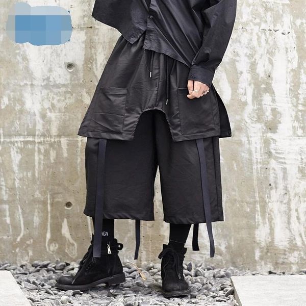 men's pants casual wide leg original design 2021 summer dark japanese ribbon nine minute, Black
men's pants casual wide leg original design 2021 summer dark japanese ribbon nine minute, Black