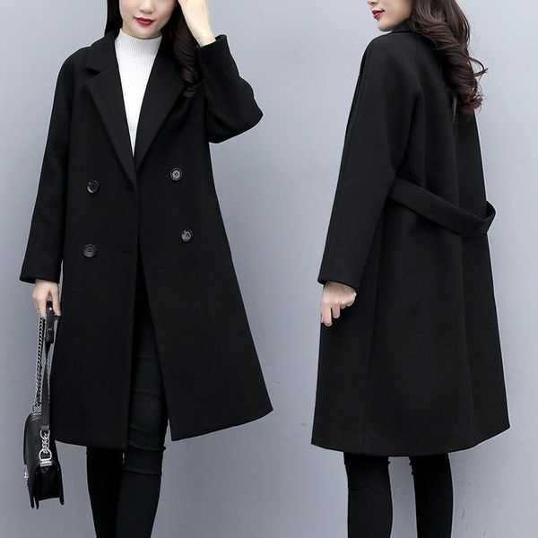 women's wool & blends korean autumn dress large fat sister medium long woolen coat 230kg m super thin, Black
women's wool & blends korean autumn dress large fat sister medium long woolen coat 230kg m super thin, Black