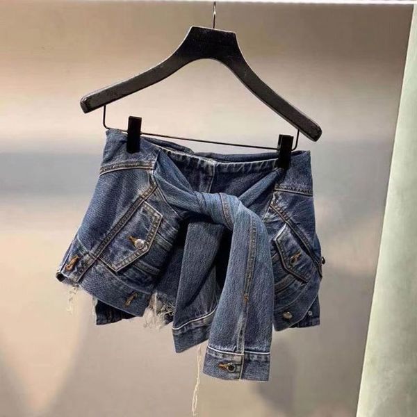 women's jeans short personality wide-leg pants slim high waist denim shorts trend, Blue
women's jeans short personality wide-leg pants slim high waist denim shorts trend, Blue