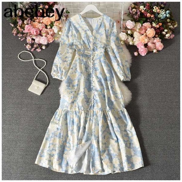 summer fashion versatile v-neck long sleeve dress elastic waist high waist print single breasted dress 210715, Black;gray
summer fashion versatile v-neck long sleeve dress elastic waist high waist print single breasted dress 210715, Black;gray