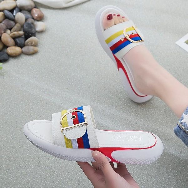 slippers mixed colors buckle open toe sweet sports slides women low fashion outside summer flat with patchwork ladies shoes, Black
slippers mixed colors buckle open toe sweet sports slides women low fashion outside summer flat with patchwork ladies shoes, Black