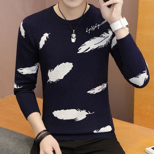 sweaters knit spring and autumn men's sweater thickened round neck pullover, White;black
sweaters knit spring and autumn men's sweater thickened round neck pullover, White;black