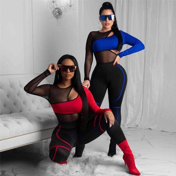 2 piece set tracksuits womenpant long sleeve mesh patchwork bodysuit high waist pants club sports suits, White
2 piece set tracksuits womenpant long sleeve mesh patchwork bodysuit high waist pants club sports suits, White
