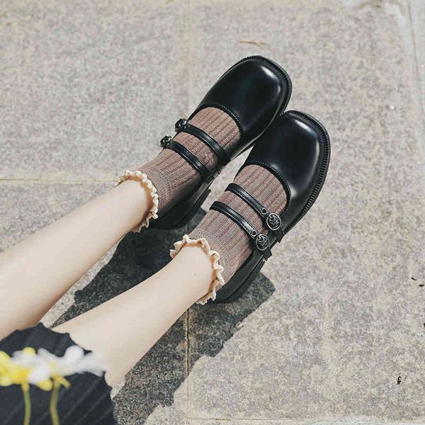 2021 arrival mary janes low (1cm-3cm) heel split leather square toe casual buckle strap rubber shoes, Black
2021 arrival mary janes low (1cm-3cm) heel split leather square toe casual buckle strap rubber shoes, Black