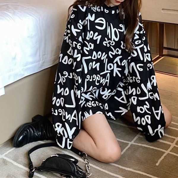 lady long-sleeved oversize loose t-shirt women printed letters hip hop clothing fashion korean comfortable tee women's, White
lady long-sleeved oversize loose t-shirt women printed letters hip hop clothing fashion korean comfortable tee women's, White