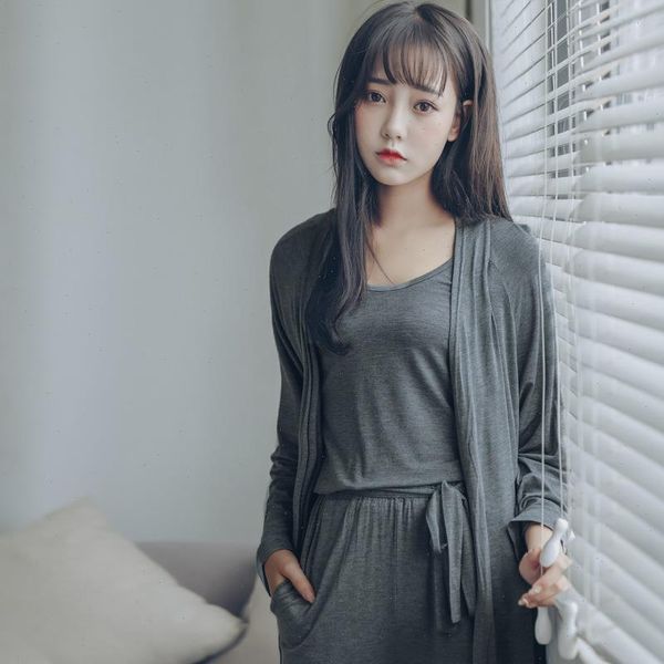 pyjamas pijama shein summer womens sleepwears modal vest pants cardigan 3 pieces set lingerie loose home suits, Black;red
pyjamas pijama shein summer womens sleepwears modal vest pants cardigan 3 pieces set lingerie loose home suits, Black;red