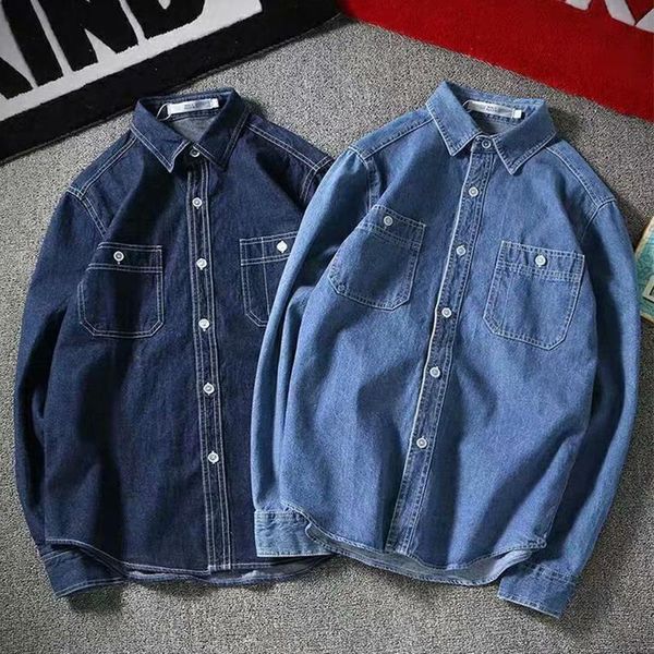 men's casual shirts long-sleeved denim shirt fashion brand classic retro pocket decoration business spring and autumn 4231008, White;black
men's casual shirts long-sleeved denim shirt fashion brand classic retro pocket decoration business spring and autumn 4231008, White;black