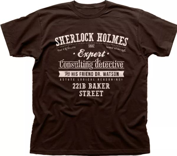 Sherlock Holmes Watson Benedict Cumberbatch BBC brown cotton t-shirt 9844, White;black
Sherlock Holmes Watson Benedict Cumberbatch BBC brown cotton t-shirt 9844, White;black