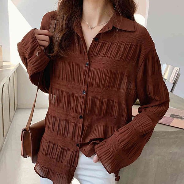 3xl 4xl plus size blouse women long sleeve blouse women blouses woman turn down collar chiffon blouse shirt blusa c920 210426, White