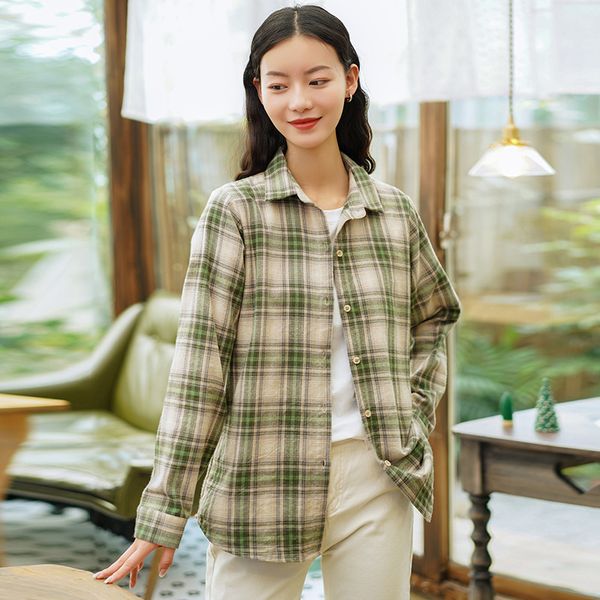 johnature women casual plaid shirts and original long sleeve cotton korean style blouses spring button female shirts 210521, White
johnature women casual plaid shirts and original long sleeve cotton korean style blouses spring button female shirts 210521, White