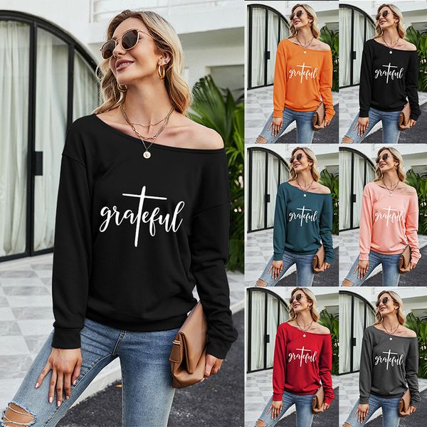 2021 autumn winter christmas theme letter printed casual loose diagonal shoulder sweater, Black
2021 autumn winter christmas theme letter printed casual loose diagonal shoulder sweater, Black