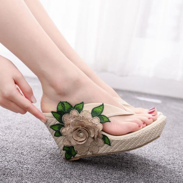 sandals women's slippers flip flops casual shoes slope heels high, Black
sandals women's slippers flip flops casual shoes slope heels high, Black