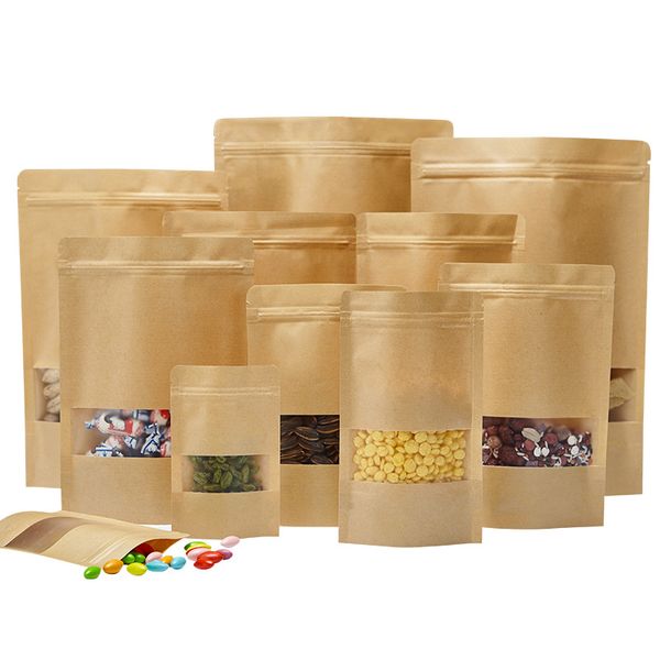 kraft paper food package doypack stand up pouch container bag with front window self sealing retail packaging bags 3.5*5.5in
kraft paper food package doypack stand up pouch container bag with front window self sealing retail packaging bags 3.5*5.5in