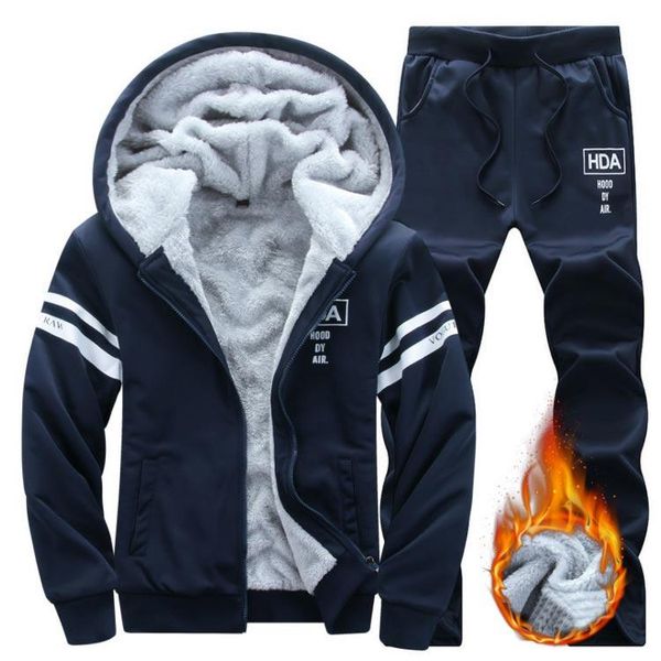 men's tracksuits warm thick hooded jacket+pants men sports suit zipper cardigan elastic pants casual fleece sets, Gray
men's tracksuits warm thick hooded jacket+pants men sports suit zipper cardigan elastic pants casual fleece sets, Gray