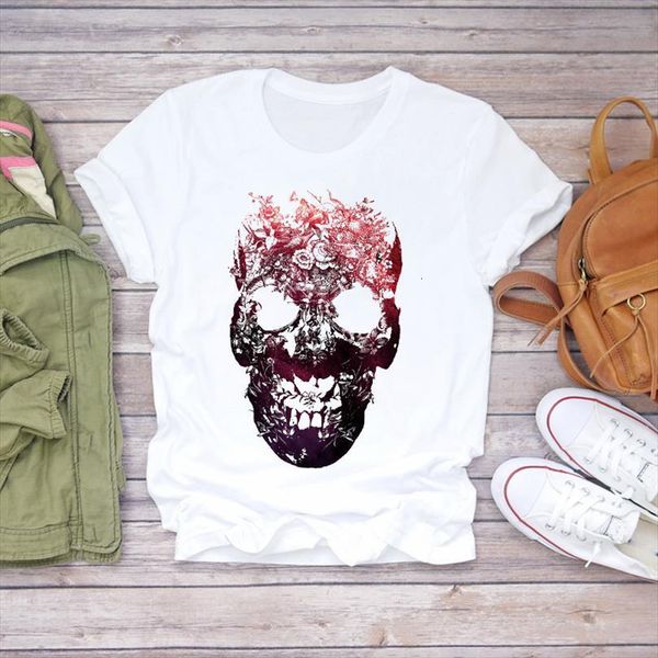 men skull floral streetwear mens printing fashion print lady ladies graphic female tee, White;black
men skull floral streetwear mens printing fashion print lady ladies graphic female tee, White;black