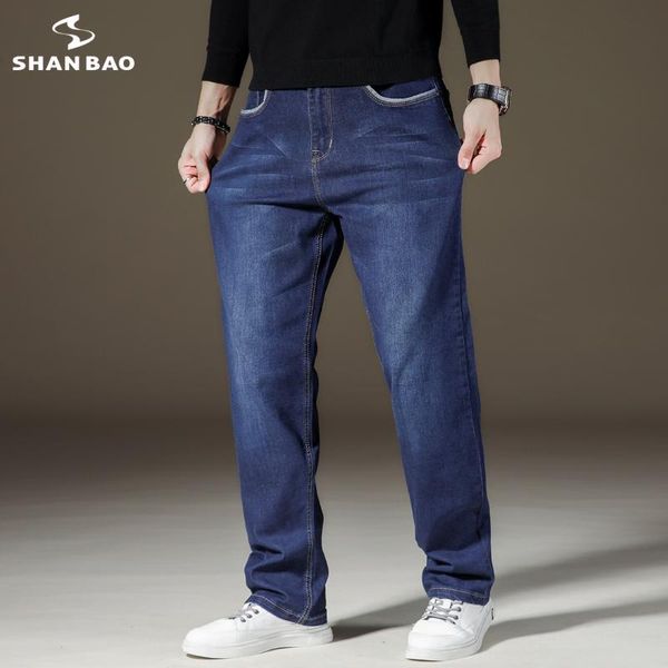 men's jeans shan bao 2021 autumn brand straight loose stretch classic style business casual plus size fashion, Blue
men's jeans shan bao 2021 autumn brand straight loose stretch classic style business casual plus size fashion, Blue