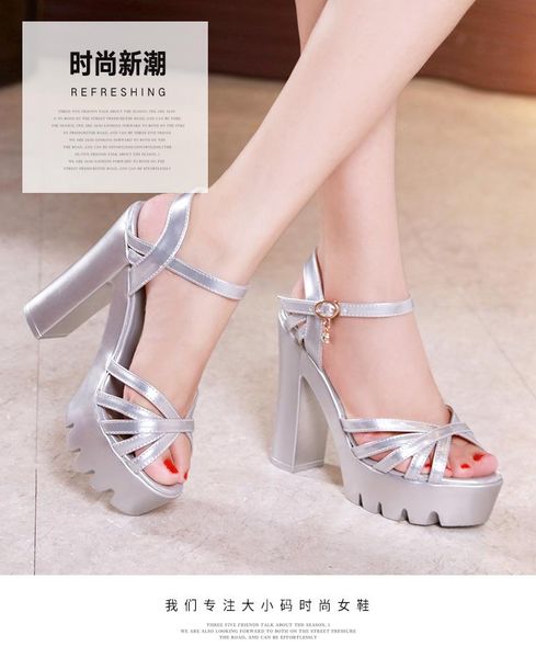 dress shoes 2021 fashion summer high-heeled sandals leather thick heel waterproof platform sponge cake bottom silver model cheongs, Black
dress shoes 2021 fashion summer high-heeled sandals leather thick heel waterproof platform sponge cake bottom silver model cheongs, Black