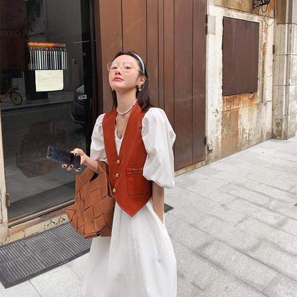 women's vests korea women vintage vent split joint long loose fit vest lapel sleeveless fashion tide spring autumn 2021, Black;white
women's vests korea women vintage vent split joint long loose fit vest lapel sleeveless fashion tide spring autumn 2021, Black;white