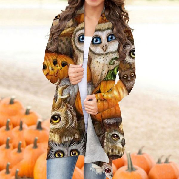 halloween coat adults personality long-sleeved women's jacket fashion printing cardigan loose comfortable soft, Black;brown
halloween coat adults personality long-sleeved women's jacket fashion printing cardigan loose comfortable soft, Black;brown