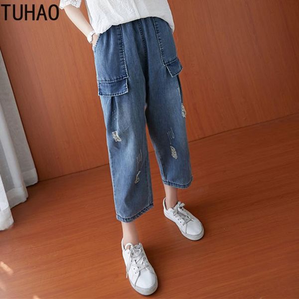 women's pants & capris tuhao hole jean large size jeans 2021 autumn loose high waist elastic ankle-length denim ladies wm49, Black;white
women's pants & capris tuhao hole jean large size jeans 2021 autumn loose high waist elastic ankle-length denim ladies wm49, Black;white