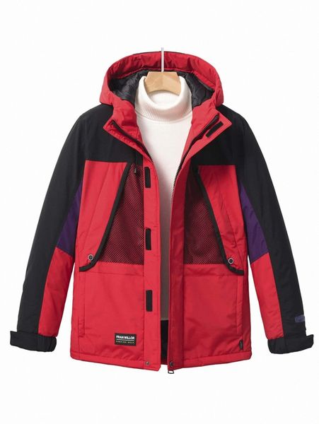 men 1pc color block zip up winter coat a9as#, Black;brown
men 1pc color block zip up winter coat a9as#, Black;brown