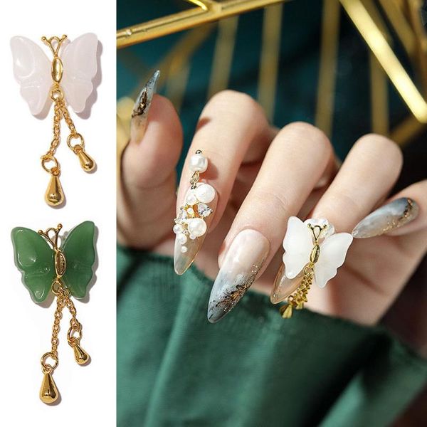 1pcs butterfly jade stone luxury nails jewelry metal chain tassel pendant nail art rhinestone decoration manicure accessories decorations, Silver;gold
1pcs butterfly jade stone luxury nails jewelry metal chain tassel pendant nail art rhinestone decoration manicure accessories decorations, Silver;gold