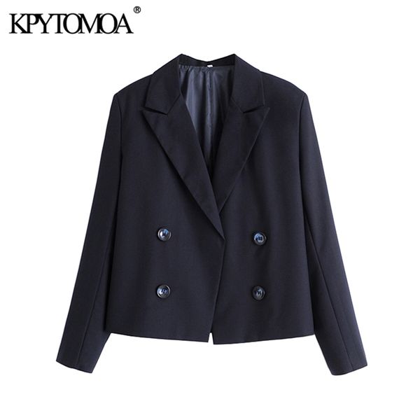 women fashion double breasted cropped blazer coat long sleeve office wear female outerwear chic 210420, White;black
women fashion double breasted cropped blazer coat long sleeve office wear female outerwear chic 210420, White;black
