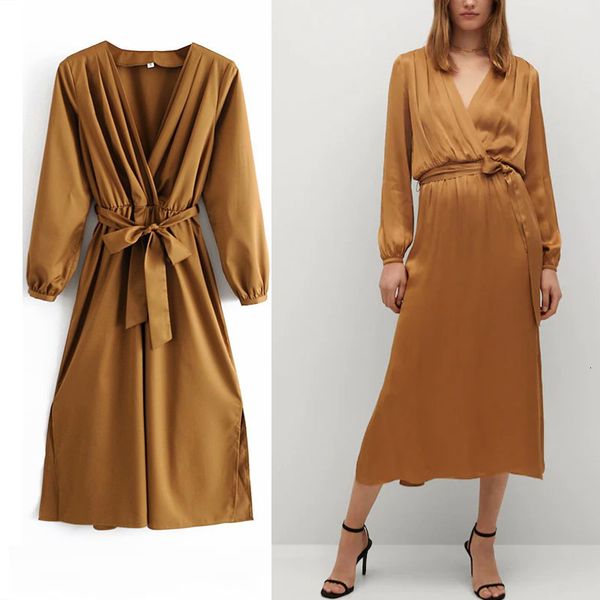 dresses adjustable belt wrap midi women v neck sleeve elegant office lady es woman long pleated vestidos, Black;gray
dresses adjustable belt wrap midi women v neck sleeve elegant office lady es woman long pleated vestidos, Black;gray