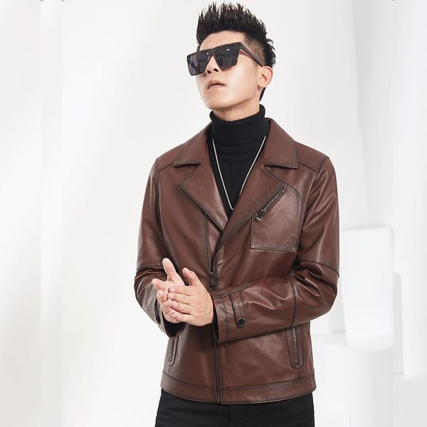 men leather bomber jacket blazers men's coat & faux, Black