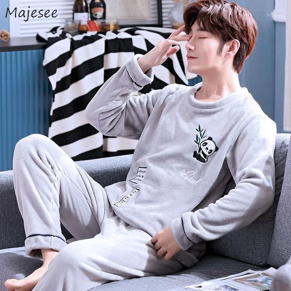 man pajama sets flannel winter warm coral fleece sleepwear o-neck long sleeve thickening cartoon print casual soft loungewear men's, Black;brown
man pajama sets flannel winter warm coral fleece sleepwear o-neck long sleeve thickening cartoon print casual soft loungewear men's, Black;brown